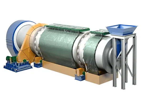 Indirect rotary drum cooler structure